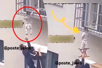 அந்தரத்தில் தொங்கிய குழந்தை... ஹீரோவாக காப்பாற்றிய இளைஞர்! திகைக்க வைக்கும் காட்சி