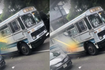 ஐம்பது மீற்றர் வரை இழுத்து செல்லப்பட்ட மோட்டார் சைக்கிள்; பேருந்தால் தந்தையை பறிகொடுத்த சிறுமி