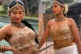 கோல்டன் லுக்கில் நடிகை விஜயலட்சுமியின் ஓணம் ஸ்பெஷல்..
