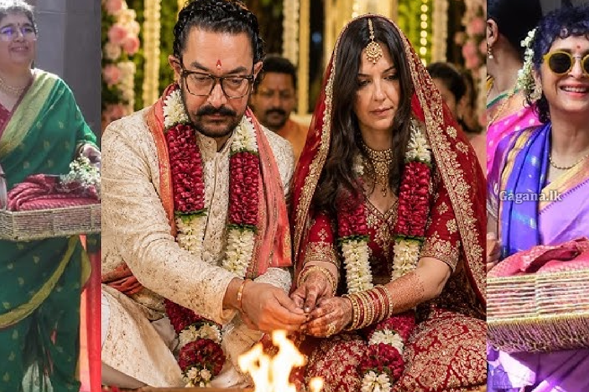 අමිර් ඛාන් තුන්වෙනි වරටත් සුරූපිණියක් සමග විවාහ දිවියට - කලින් විවාහයේ දරුවොත් වෙඩින් එකට ඇවිත් | Aamir Khan Marries Gauri Spratt