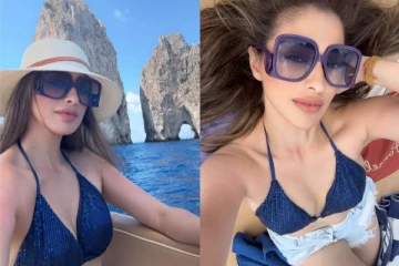 நீச்சல் உடையில் நடிகை ராய் லட்சுமி.. என்ஜாய் செய்கிறார் பாருங்க!