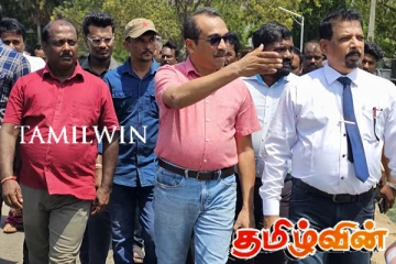 வட்டுவாகல் பாலத்திற்கு கள விஜயம் மேற்கொண்ட அமைச்சர் பிமல்