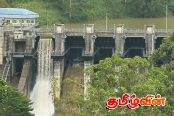 மேல் கொத்மலை நீர்த்தேக்கத்தின் ஒரு வான் கதவு திறப்பு