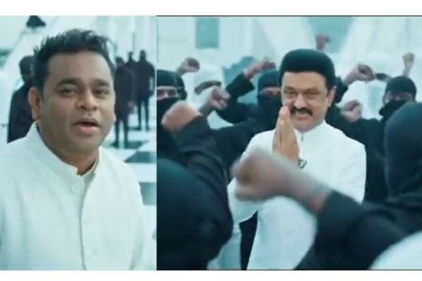 ஏ.ஆர்.ரகுமான் இசையில், வெள்ளை கோட் சூட்டில் முதலமைச்சர் மு.க.ஸ்டாலின் - இணையத்தை கலக்கம் வீடியோ - தமிழ்நாடு