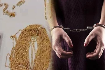 தங்க நகைகளை கடத்த முயன்ற பெண் கைது