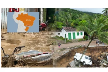 பிரேசிலை புரட்டிப்போட்ட கனமழை; வெள்ள நீரில் மூழ்கிய நகரங்கள் - 36 பேர் உயிரிழப்பு...!