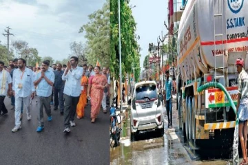 அண்ணாமலையின் கால் சுட்டு விடாமல் இருக்க சாலையில் ஊற்றப்பட்ட 80,000 லிட்டர் தண்ணீர்