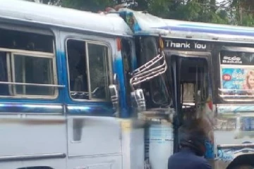 இரண்டு பேருந்துகள் நேருக்கு நேர் மோதி கோர விபத்து: பலர் வைத்தியசாலையில்...!