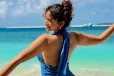 மாலத்தீவில் நடிகை சான்வே மேக்னா தாராள கிளாமர் போட்டோஷூட்