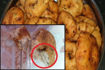 வவுனியா சைவ உணவகத்தில் நேர்ந்த சம்பவம் ; வடைக்குள் இருந்த சட்டை ஊசி