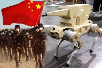 சீன ராணுவத்தில் புது யுக்தி நடிவடிக்கை ; எந்திர துப்பாக்கியுடன் அதிநவீன ரோபோ நாய்