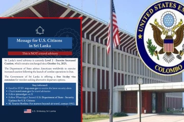 இலங்கையிலுள்ள அமெரிக்கப் பிரஜைகளுக்கு தூதரகம் முக்கிய அறிவிப்பு