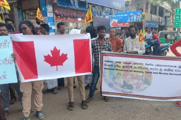 வவுனியாவில் பதற்றம்; கனடா பிரதமருக்கு எதிராக போராட்டம்!