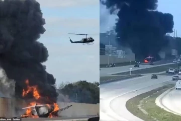 கார்கள் மீது மோதி தனியார் விமானம் பாரிய விபத்து! இருவர் பலி