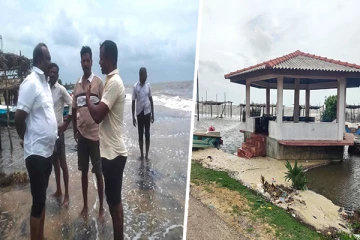 மன்னார் கரையோர பிரதேசத்திற்குள் திடீரென உட்புகுந்த கடல் நீர்