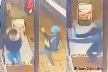 லண்டனில் நொடிப் பொழுதில் நடக்கவிருந்த பயங்கரமான சம்பவம்! கத்தியுடன் விரட்டிய நபர்கள்: சிசிடிவியில் பதிவான காட்சி