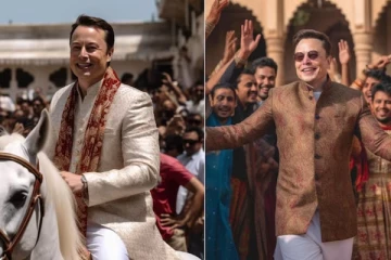 இந்திய மாப்பிள்ளை போல தோற்றமளிக்கும் எலான் மஸ்க்! வைரலாகும் புகைப்படம்!