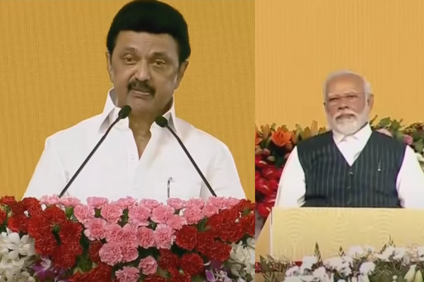 மாநிலத்திற்காக கோரிக்கை - அரசியல் முழக்கம் அல்ல..!பிரதமர் இருக்கும் போதே முதல்வர் பேச்சு! - தமிழ்நாடு