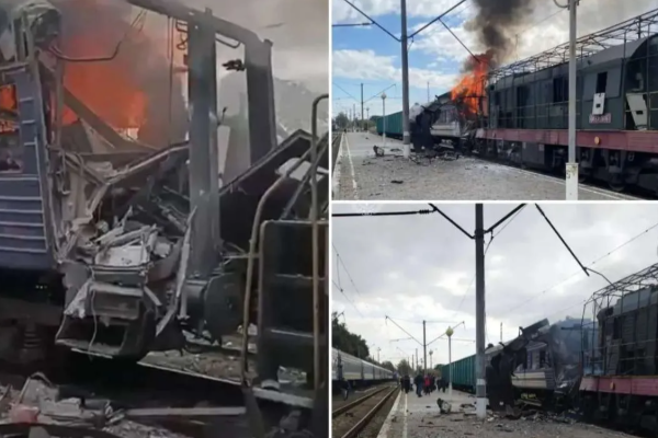 பயணியர் ரயில் மீது ரஷ்யா ட்ரோன் தாக்குதல் | Russian Drone Attack On Ukraine Passenger Train