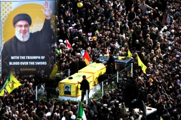 முன்னாள் ஹிஸ்புல்லா தலைவர் நஸ்ரல்லாவின் இறுதிச் சடங்கில் ஆயிரக்கணக்கானோர் பங்கேற்பு