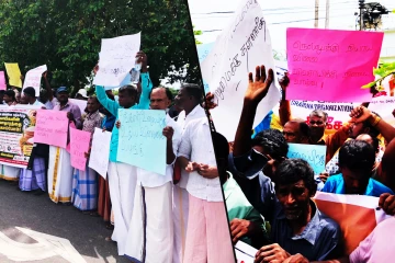 மட்டக்களப்பில் நெல் விலையை அதிகரிக்க கோரி விவசாயிகள் பாரிய ஆர்ப்பாட்டம்