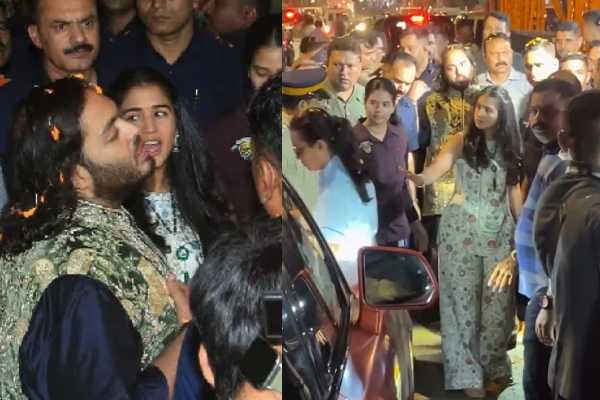 வீர விநாயகா!! மனைவி ராதிகாவுடன் விநாயகர் சதுர்தியின் அம்பானி மகன் ஆனந்த்.. | Ganesh Chaturthi Anant Ambani Radhika Merchant