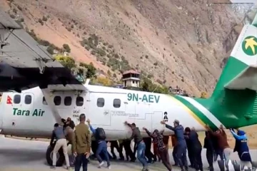 பழுதாகி நின்ற விமானத்தை பயணிகள் செய்த காரியம்: இணையத்தில் ட்ரெண்டாகும் காட்சி