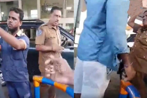 பொலிஸ் அதிகாரியை விரட்டி அடித்த பொதுமக்கள்: காணொளியால் இணையத்தில் சர்ச்சை! | Sri Lanka Petrol Bunk Police Video Controversy