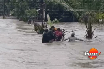 මහවැලි ගඟ ද්‍රෝණියේ පහත් බිම්වල මහ ගංවතුර තත්ත්වයක්