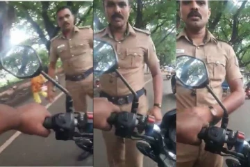 ஹெல்மட் போட்டு போங்க சார்...அட்வைஸ் கொடுத்த இளைஞருடன் போலீஸ்காரர் வாக்குவாதம்