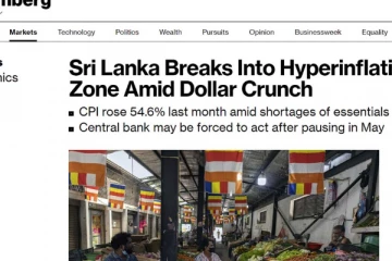 ශ‍්‍රී ලංකාව අධි උද්ධමන කලාපයට ඇතුළු වුණා..- ලෝකයම දැනුවත් කළ වාර්ථාව..