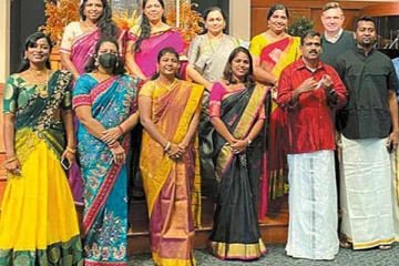 அமெரிக்க தேவாலயத்தில் வேட்டி சேலை அணிந்து வழிபட்ட தமிழ் குடும்பங்கள்! வைரலாகும் புகைப்படம்