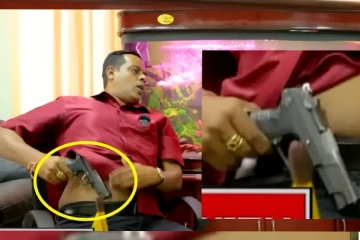 සනත් නිශාන්ත සම්මුඛ සාකච්ඡාවක් අතර තුර පිස්තෝලයක් අදී..සමාජ මාධ්‍ය කැළඹූ වීඩියෝව මෙන්න.(VIDEO)