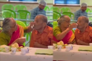 தள்ளாடும் வயதிலும் ததும்பும் காதல்... கண்களை குளமாக்கும் காணொளி