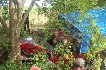 வீதியை விட்டு விலகி விபத்து ; ஒருவர் பலி 5 பேர் மருத்துவமனையில்