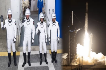 4 விண்வெளி வீரர்களுடன் ஸ்பேஸ் ஸ்டேஷனை நோக்கி விண்ணில் பாய்ந்தது ராக்கெட்!