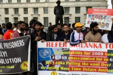 புலம்பெயர் தமிழர்களால் இலண்டன் மாநகரில் பாரிய போராட்டம்