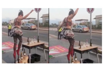 ‘திறமைன்னா இதுதான்யா...’ மதுபாட்டில் மேல் அசால்ட்டா நடந்த பெண் -  மெய்சிலிர்க்கும் வீடியோ வைரல்