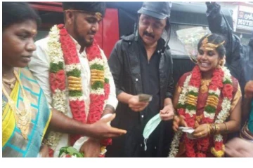 கொட்டும் மழைக்கு மத்தியில் காதல் ஜோடியை வாழ்த்திய முதலமைச்சர்- ருசிகர சம்பவம்