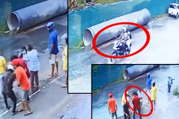 கொழும்பில் ஏற்பட்ட அனர்த்தம்: மயிரிழையில் தப்பிய தந்தையும் மகளும்(Video)