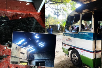 யாழில் பேருந்து ஒன்றுக்கு தீ வைப்பு