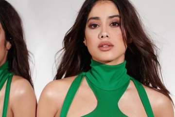 ஜான்வி கபூர் பச்சை நிற கவர்ச்சி உடையில் ஹாட் போட்டோஷூட்