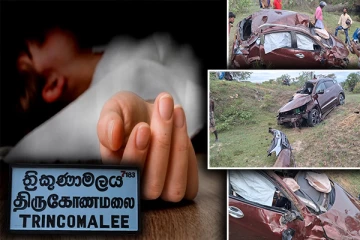 கோர விபத்துக்குள்ளான கார்:: யாழ்ப்பாணத்தைச் சேர்ந்த 6 வயது சிறுமி பலி - சிறுவன் காயம்