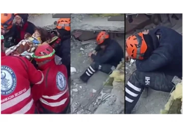 துருக்கி நிலநடுக்கம்; இடிபாடுகளில் கதறிய சிறுமி - தேம்பி அழுத மீட்புப்படை வீரர்..!