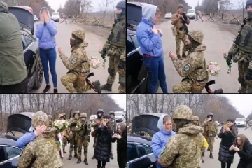 போர் முனையில் காதலை வெளிப்படுத்திய உக்ரைன் வீரர்: வைரலாகும் காணொளி