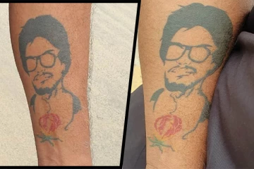 யாழில் தியாக தீபம் திலீபனின் உருவத்தை பச்சைக் குத்திய இளைஞன் (Photo)