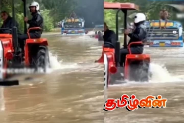 23 பயணிகளுடன் வெள்ளத்தில் சிக்கிய பேருந்து