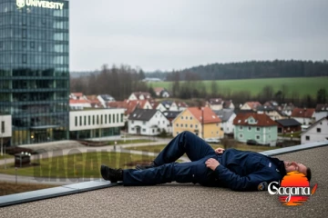 විශ්වවිද්‍යාල ආරක්ෂකයෙකු ගොඩනැගිල්ලකින් ඇද වැටී මරුට