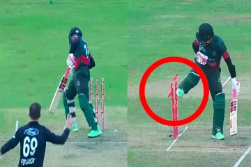 வித்தியாசமான முறையில் ஆட்டமிழந்த பங்களாதேஷ் அணி வீரர்: வெளியான காணொளி