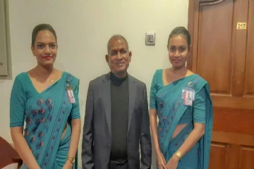 கட்டுநாயக்க விமானம் நிலையத்திற்கு வந்த இசைஞானி இளையராஜா